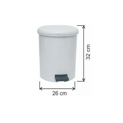 Pedallı Plastik Çöp Kovası Yuvarlak 15 Litre