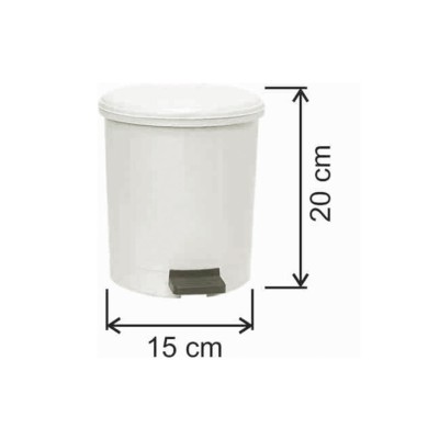Pedallı Plastik Çöp Kovası Yuvarlak 3.5 Litre
