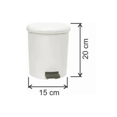 Pedallı Plastik Çöp Kovası Yuvarlak 3.5 Litre