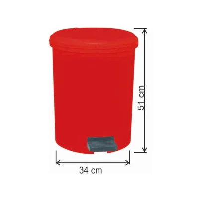 Pedallı Plastik Çöp Kovası Yuvarlak 40 Litre