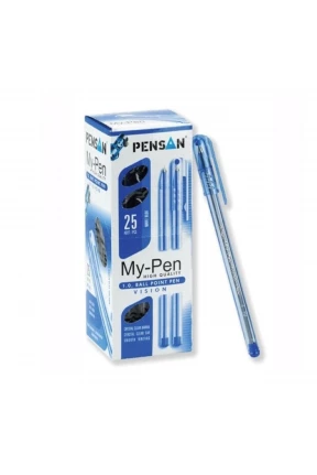 Pensan My-Pen Tükenmez Kalem 1mm Mavi 25 Li Paket