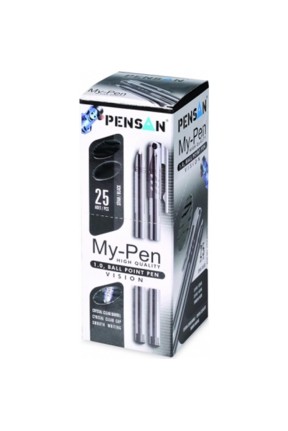 Pensan My-Pen Tükenmez Kalem 1mm Siyah 25 Li Paket