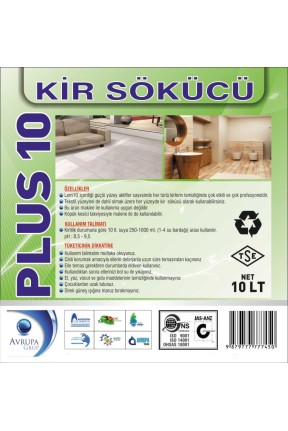 PLUS 10 Kir Sökücü Temizlik Kimyasalı 10 Litre