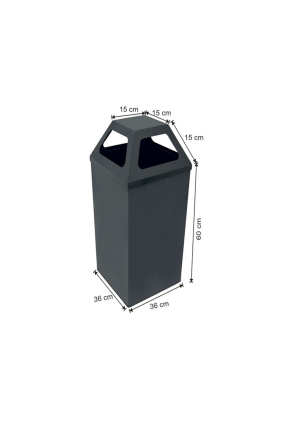 Pramit Tip Çöp Kovası 79 Litre Füme Renk