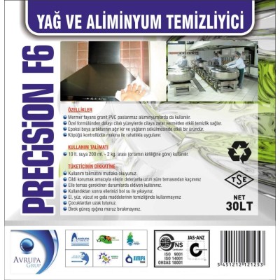 PRECİSİON F6 Kir Yağ ve Aliminyum Tem.Maddesi 30 Litre PRECİSİON F6 Kir Yağ ve Aliminyum Tem.Maddesi 30 Litre