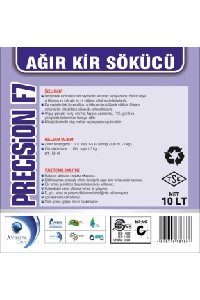 PRECİSİON F7  Zemin Ağır Kir Sökücü Ürün  10 Litre