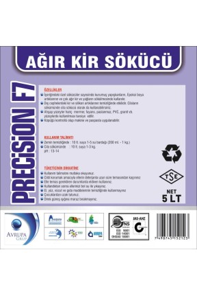 PRECİSİON F7  Zemin Ağır Kir Sökücü Ürün  5 Litre