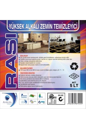 RASI Yüksek Alkali Zemin Tem.ve Dezenfektanı 5 Litre