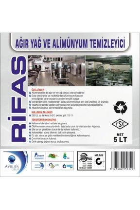 RİFAS Ağır Yağ ve Alüminyum Temizleyici 5 Litre