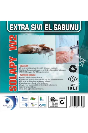 Solapy W2 Sedefli Parfümlü El Yıkama Sıvısı Ekstra 10 Litre
