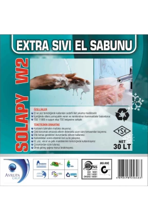 SOLAPY W2 Sedefli Parfümlü El Yıkama Sıvısı Ekstra 30 Litre