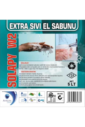 Solapy W2 Sedefli Parfümlü El Yıkama Sıvısı Ekstra 5 Litre