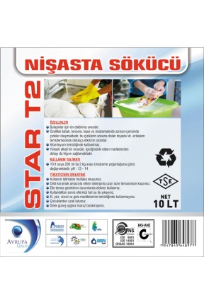 STAR T2  Bulaşık Makinası Nişasta Çözücü Sıvı 10 Kg