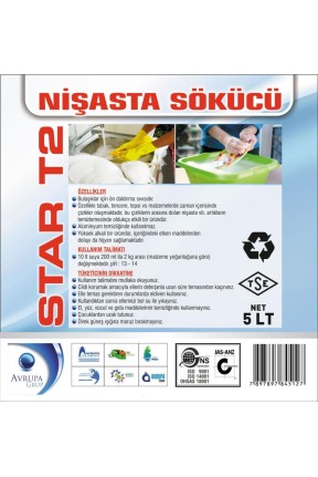 STAR T2  Bulaşık Makinası Nişasta Çözücü Sıvı 5 Kg