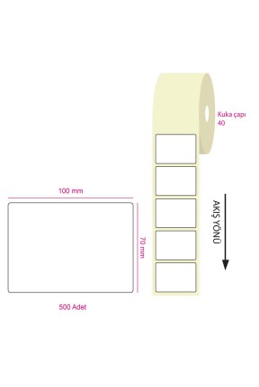 Tanex 100x70mm Eco Termal Etiket 1 Li 40mm Çap 500 Lü Tanex 100x70mm Eco Termal Etiket 1 Li 40mm Çap 500 Lü