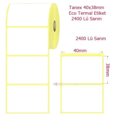 Tanex 40x38mm Eco Termal Etiket 2400 Lü Sarım