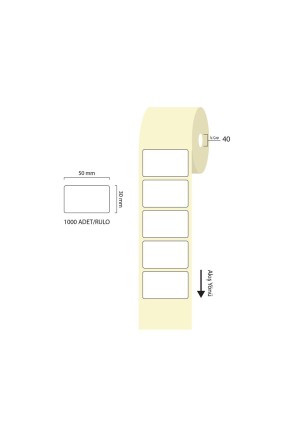 Tanex 50x30mm Eco Termal Etiket 1 Li 40mm Çap 1000 Li Tanex 50x30mm Eco Termal Etiket 1 Li 40mm Çap 1000 Li