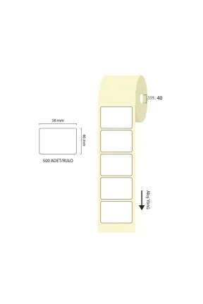 Tanex 58x40mm Eco Termal Etiket 1 Li 40mm Çap 500 Lü