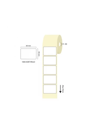 Tanex 60x40mm Eco Termal Etiket 1 Li 40mm Çap 1000 Li Tanex 60x40mm Eco Termal Etiket 1 Li 40mm Çap 1000 Li