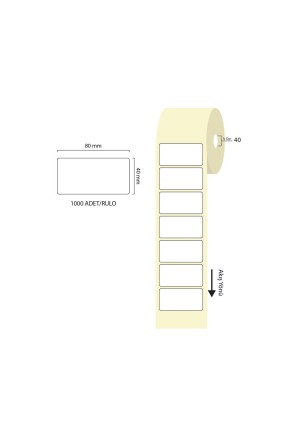 Tanex 80x40mm Eco Termal Etiket 1 Li 40mm Çap 1000 Li Tanex 80x40mm Eco Termal Etiket 1 Li 40mm Çap 1000 Li