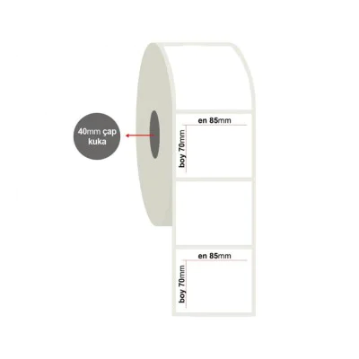 Tanex 85x70mm Eco Termal Etiket 40mm Çap 1000 Li