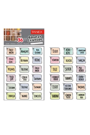 Tanex Baharat Etiketi Opak 32x22mm 