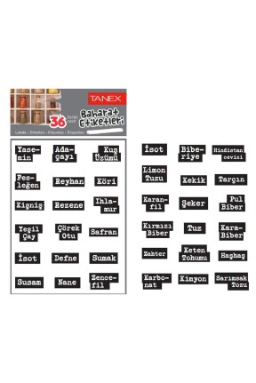 Tanex Baharat Etiketi Şeffaf 32x22 mm