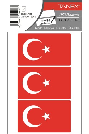 Tanex Byrk-101 Türk Bayrağı 80x48mm 6 Lı Paket Tanex Byrk-101 Türk Bayrağı 80x48mm 6 Lı Paket