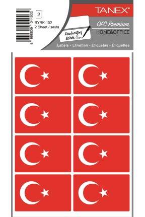 Tanex Byrk-102 Türk Bayrağı 52x34mm 16 Lı Paket
