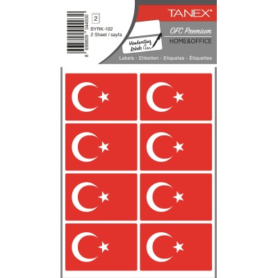 Tanex Byrk-102 Türk Bayrağı 52x34mm 16 Lı Paket Tanex Byrk-102 Türk Bayrağı 52x34mm 16 Lı Paket