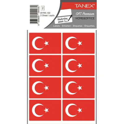 Tanex Byrk-102 Türk Bayrağı 52x34mm 16 Lı Paket Tanex Byrk-102 Türk Bayrağı 52x34mm 16 Lı Paket