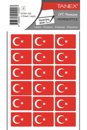Tanex Byrk-103 Türk Bayrağı 32x22mm 36 Lı Paket