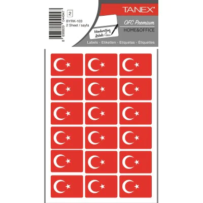 Tanex Byrk-103 Türk Bayrağı 32x22mm 36 Lı Paket Tanex Byrk-103 Türk Bayrağı 32x22mm 36 Lı Paket