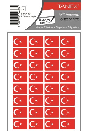 Tanex Byrk-104 Türk Bayrağı 22x16mm 64 Lü Paket