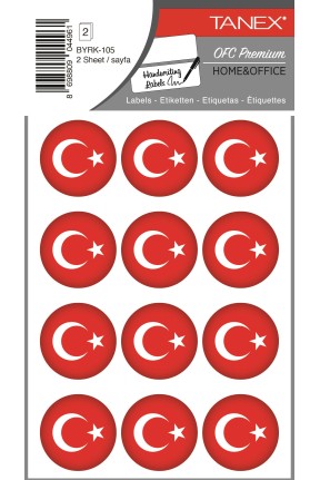 Tanex Byrk-105 Türk Bayrağı 32x32mm 24 Lü Paket