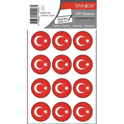 Tanex Byrk-105 Türk Bayrağı 32x32mm 24 Lü Paket Tanex Byrk-105 Türk Bayrağı 32x32mm 24 Lü Paket
