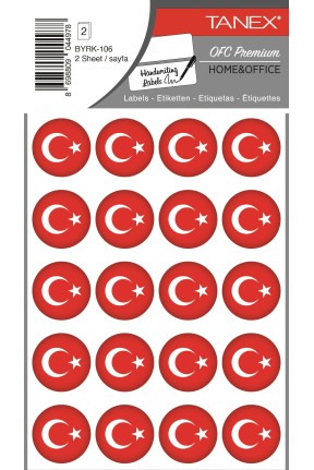 Tanex Byrk-106 Türk Bayrağı 25x25mm 40 Lı Paket