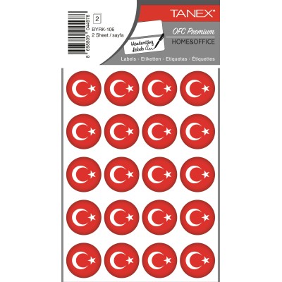 Tanex Byrk-106 Türk Bayrağı 25x25mm 40 Lı Paket Tanex Byrk-106 Türk Bayrağı 25x25mm 40 Lı Paket