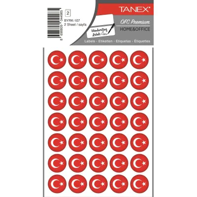 Tanex Byrk-107 Türk Bayrağı 19x19mm 70 Li Paket Tanex Byrk-107 Türk Bayrağı 19x19mm 70 Li Paket