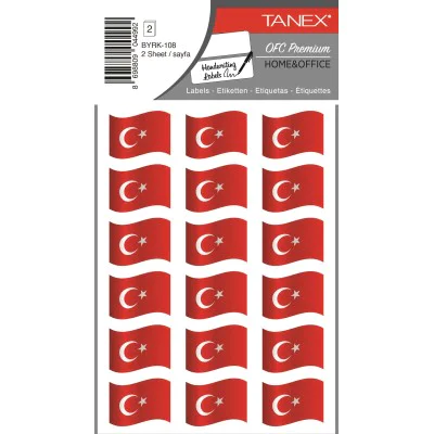 Tanex Byrk-108 Türk Bayrağı 28x12mm 36 Lı Paket Tanex Byrk-108 Türk Bayrağı 28x12mm 36 Lı Paket