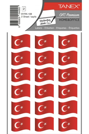Tanex Byrk-108 Türk Bayrağı 28x12mm 36 Lı Paket