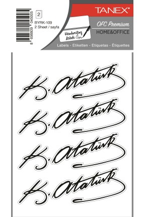 Tanex Byrk-109 Atatürk İmza 100.5x35.5mm 8 Li Paket Tanex Byrk-109 Atatürk İmza 100.5x35.5mm 8 Li Paket