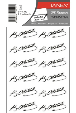 Tanex Byrk-110 Atatürk İmza 49.5x19.5mm 24 Li Paket Tanex Byrk-110 Atatürk İmza 49.5x19.5mm 24 Li Paket