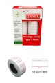 Tanex Fiyat Etiketi 16x23 cm Beyaz Renk 1000 Li 12 li Rulo