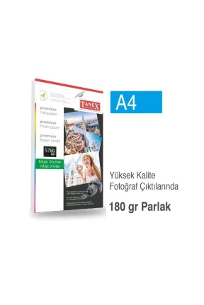 Tanex Fotoğraf Kağıdı A4 180 gr 210 mm x 297 mm 25 Sayfa Tanex Fotoğraf Kağıdı A4 180 gr 210 mm x 297 mm 25 Sayfa