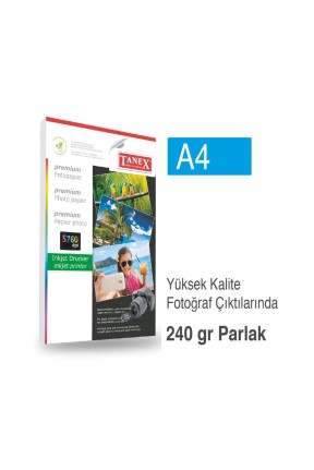 Tanex Fotoğraf Kağıdı A4 240 gr 240 mm x 297 mm 20 Sayfa Tanex Fotoğraf Kağıdı A4 240 gr 240 mm x 297 mm 20 Sayfa