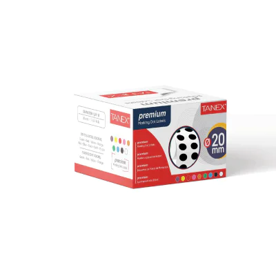 Tanex Nokta Etiket 20 mm 2500 Adet Siyah