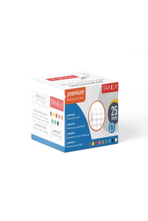 Tanex Nokta Etiket 25 mm 2500 Adet Beyaz