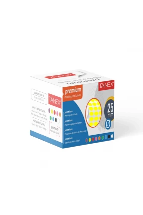 Tanex Nokta Etiket 25 mm 2500 Adet Floresan Sarı