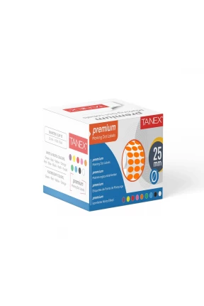Tanex Nokta Etiket 25 mm 2500 Adet Floresan Turuncu